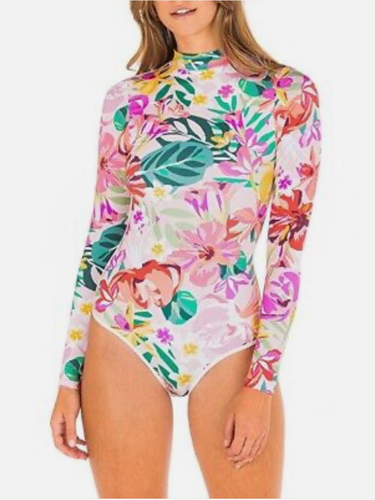 Nwot Hurley Retro Floral Pop Cheeky Surf One Piece Swimsuit Size: Xs| Beach